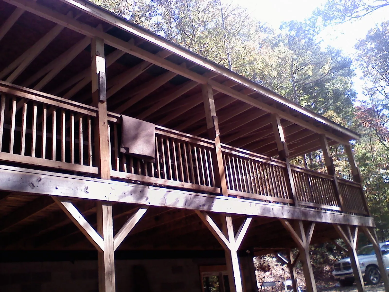 Timber framing under a new elevated porch and deck — Roof Leak Repair in Atlantic Highlands by Roofing Brothers